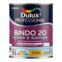 Краска водно-дисперсионная Dulux Bindo 20 кухня и ванная моющаяся белая основа BW 1 л