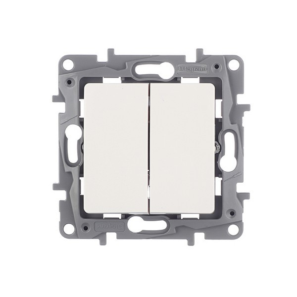 Выключатель Legrand Etika 672202 двухклавишный скрытая установка белый