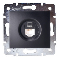 Розетка компьютерная Lezard KARINA 707-4288-139 скрытая установка черный бархат