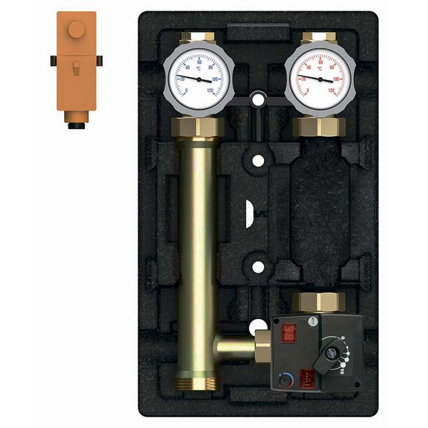 Насосная группа Meibes MK (M45890.5EARU) 1 ВР(г) х 1 1/2 НР(ш) с ограничением температуры подающей линии с электронным термостатом (20-80 °C) без насоса