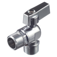 Кран шаровой латунный VALTEC (VT.392.N.04) 1/2 НР(ш) х 1/2 НР(ш) к бытовой технике мини угловой