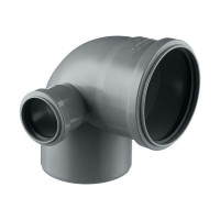Отвод Pro Aqua Comfort d110 мм 87,5° пластиковый с выходом d50 мм левый для внутренней канализации