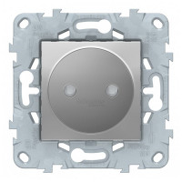 Розетка Schneider Electric Unica NEW NU503330 скрытая установка алюминий со шторками винтовой зажим