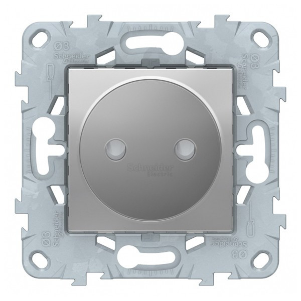 Розетка Schneider Electric Unica NEW NU503330 скрытая установка алюминий со шторками винтовой зажим