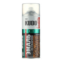 Эмаль аэрозольная по ржавчине Kudo молотковая серебристо-черная полуглянцевая KU-3013 520 мл