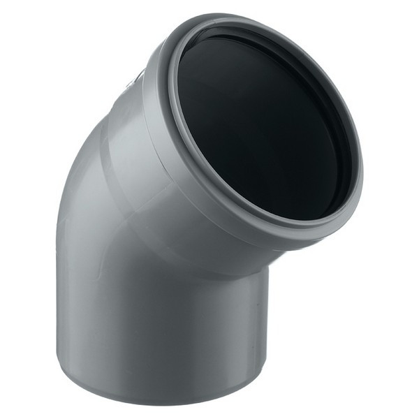 Отвод Pro Aqua Comfort d110 мм 45° пластиковый для внутренней канализации