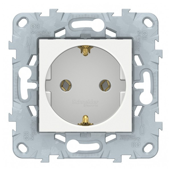 Розетка Schneider Electric Unica NEW NU503618 скрытая установка белая с заземлением винтовой зажим