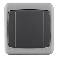 Выключатель Makel 36064101 одноклавишный открытая установка серый IP55 с быстрозажимными контактами