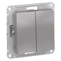 Переключатель Schneider Electric Atlas Design ATN000365 двухклавишный на 2 направления скрытая установка алюминий