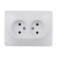 Розетка с рамкой Schneider Electric Glossa GSL000120 двойная скрытая установка белая без заземления