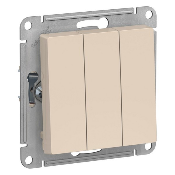 Выключатель Schneider Electric Atlas Design ATN000231 трехклавишный скрытая установка бежевый