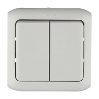 Переключатель Legrand Quteo 782331 двухклавишный на 2 направления открытая установка серый IP44 влагозащищенный