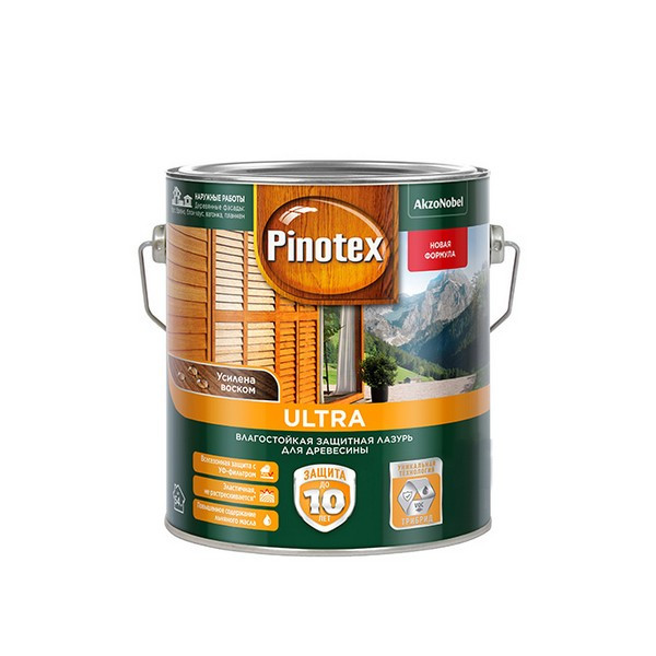 Антисептик Pinotex Ultra декоративный для дерева красное дерево 2,7 л