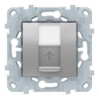 Розетка компьютерная Schneider Electric Unica NEW NU541130 скрытая установка алюминий один модуль RJ45 cat 5е UTP
