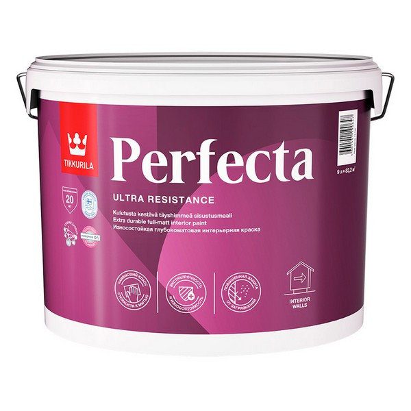 Краска водно-дисперсионная Tikkurila Perfecta моющаяся прозрачная основа C 9 л