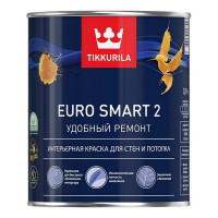 Краска водно-дисперсионная интерьерная Tikkurila Euro Smart 2 белая основа А 0,9 л