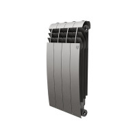 Радиатор биметаллический Royal Thermo BiLiner Silver Satin 500 мм 4 секции 1" боковое подключение серый