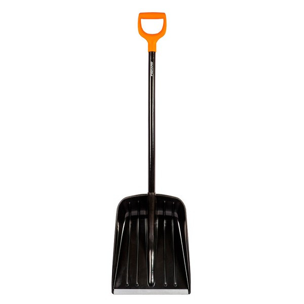 Лопата снеговая Fiskars Solid (1026794) пластиковая с деревянным черенком 355х200х1330 мм