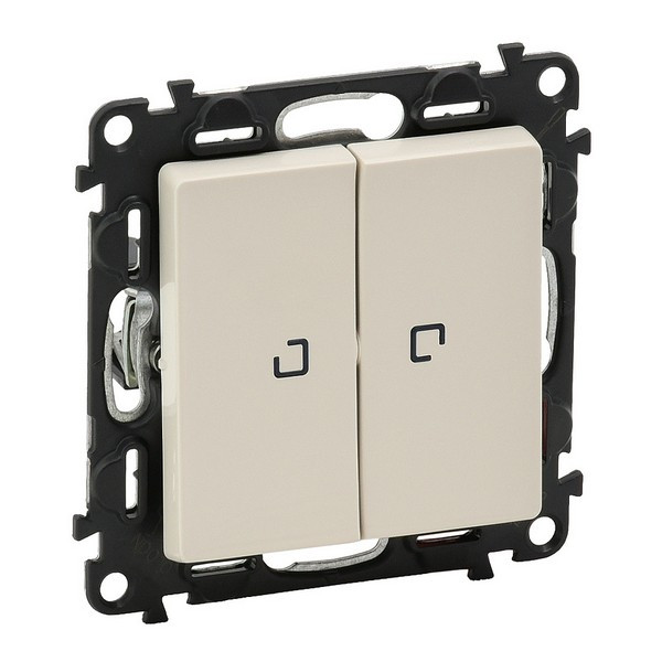 Выключатель Legrand Valena LIFE 752528 двухклавишный скрытая установка слоновая кость с подсветкой