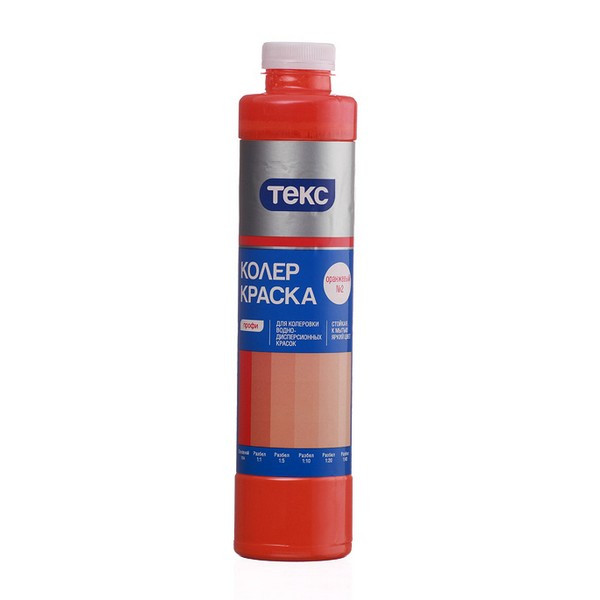 Колер краска Текс Профи оранжевая №2 0,75 л