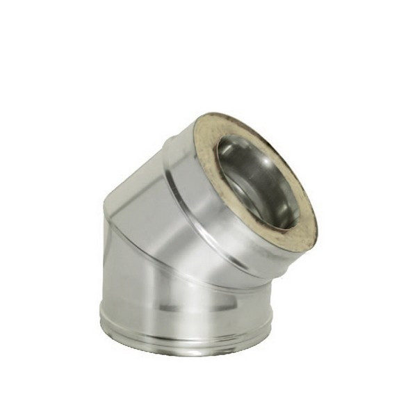 Отвод Дымок 45° х d120х200 мм с изоляцией AISI 439