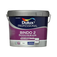Краска водно-дисперсионная для потолка Dulux Bindo 2 белая 9 л