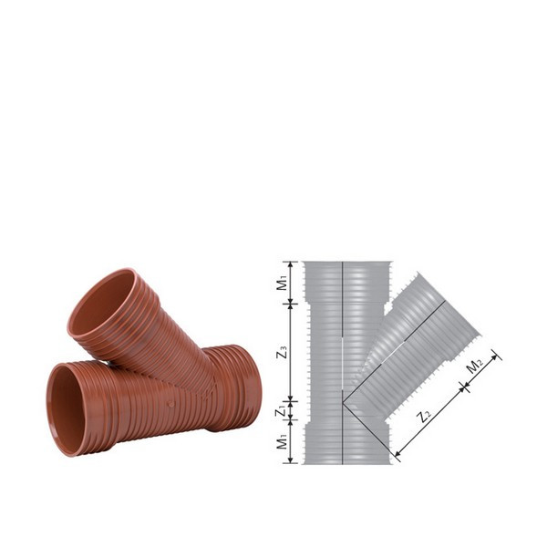 Тройник Uponor (1050298) d160 мм 45°