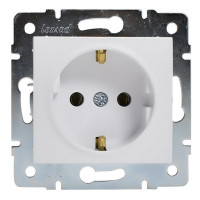 Розетка Lezard KARINA 707-0288-122B скрытая установка белая с заземлением