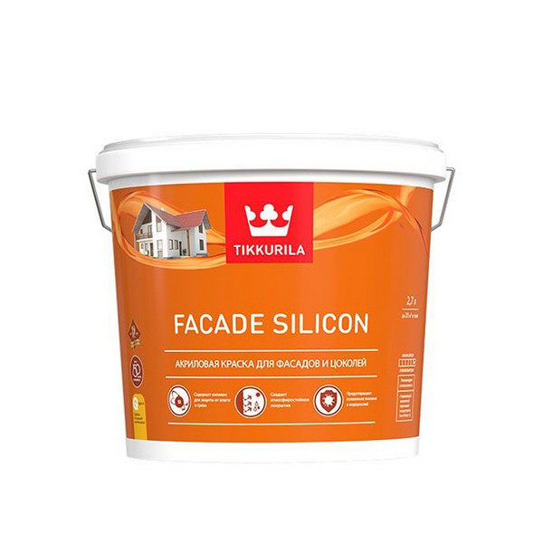 Краска водно-дисперсионная фасадная Tikkurila Facade Silicon белая основа VVA 2,7 л