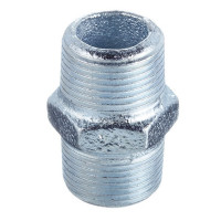 Ниппель Gebo (280-5V) 3/4 НР(ш) х 3/4 НР(ш) чугунный оцинкованный