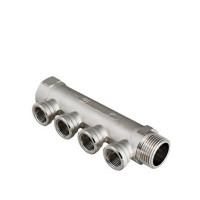 Коллектор VALTEC (VTc.550.N.0504) 3/4 ВР(г) х 4 выхода 1/2 ВР(г) х 3/4 НР(ш)