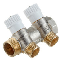 Коллектор Stout (SMB 6851 341202) 3/4 ВР(г) х 2 выхода 1/2 НР(ш) х 3/4 НР(ш) регулируeмый