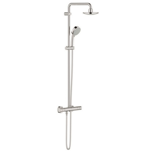 Душевая система GROHE New Tempesta Cosmopolitan с верхним душем D160 мм 1F и ручной лейкой D100 мм 2F с термостатом