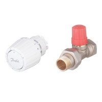 Клапан (вентиль) термостатический прямой Danfoss (013G2236) 3/4 НР(ш) х 3/4 ВР(г) для двухтрубных систем с термоголовкой комплект