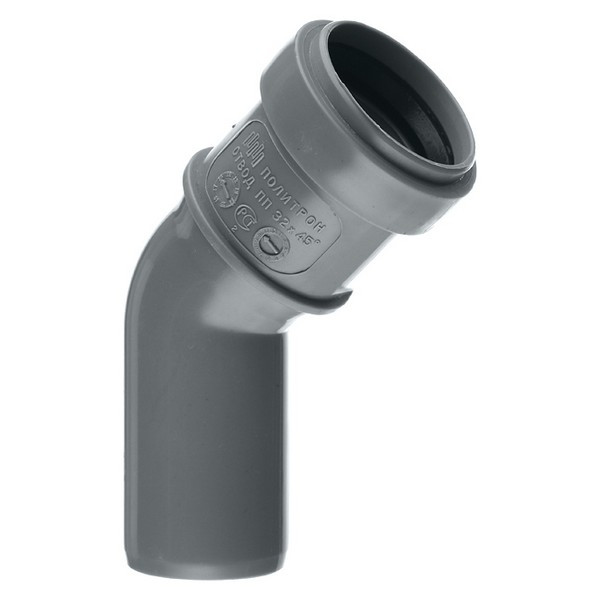 Отвод Pro Aqua Comfort d32 мм 45° пластиковый для внутренней канализации