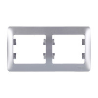 Рамка Schneider Electric Glossa GSL000302 двухместная горизонтальная алюминий