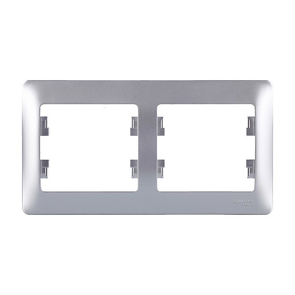 Рамка Schneider Electric Glossa GSL000302 двухместная горизонтальная алюминий