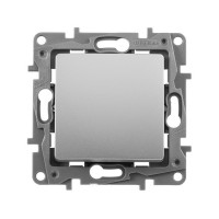 Переключатель Legrand Etika 672409 одноклавишный перекрестный скрытая установка алюминий