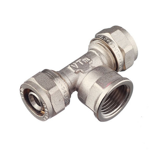 Тройник VALTEC (VTm.332.N.160416) 16 обж(ц) х 1/2 ВР(г) х 16 обж(ц)