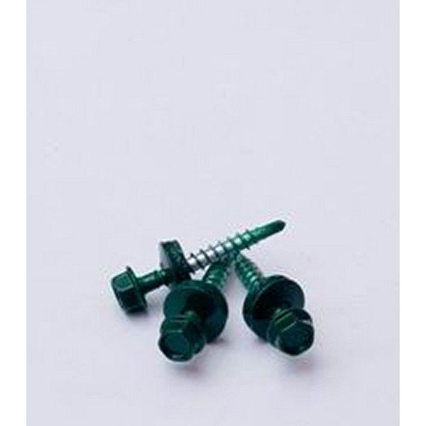 Саморезы кровельные с буром 35х4,8 мм зеленые RAL 6005 (250 шт)