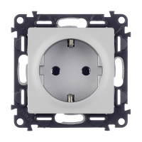 Розетка Legrand Valena LIFE 753621 скрытая установка алюминий с заземлением