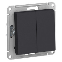 Переключатель Schneider Electric Atlas Design ATN001065 двухклавишный на 2 направления скрытая установка карбон