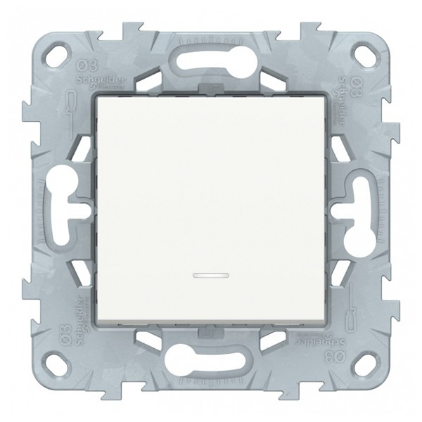 Переключатель Schneider Electric Unica NEW NU520318N одноклавишный на 2 направления скрытая установка белый с подсветкой
