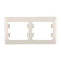 Рамка Schneider Electric Glossa GSL000202 двухместная горизонтальная бежевая