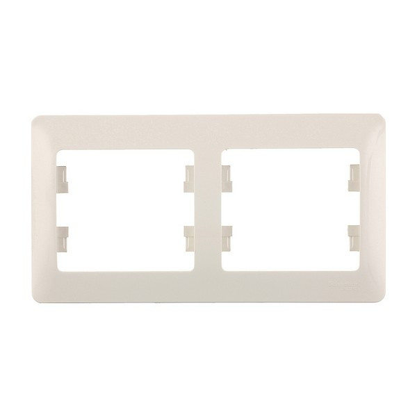 Рамка Schneider Electric Glossa GSL000202 двухместная горизонтальная бежевая
