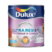 Краска водно-дисперсионная моющаяся Dulux Ultra Resist гостиные и офисы бесцветная основа ВС 2,25 л