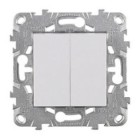 Выключатель Schneider Electric Unica NEW NU521118 двухклавишный скрытая установка белый