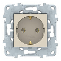 Розетка Schneider Electric Unica NEW NU505644 скрытая установка бежевая с заземлением с быстрозажимными клеммами