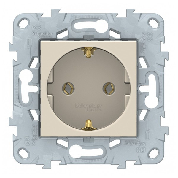 Розетка Schneider Electric Unica NEW NU505644 скрытая установка бежевая с заземлением с быстрозажимными клеммами