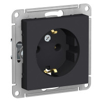 Розетка Schneider Electric Atlas Design ATN001043 скрытая установка карбон с заземлением
